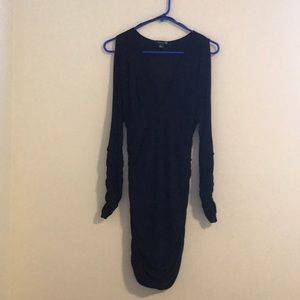 Open Shoulder Ruched Dress